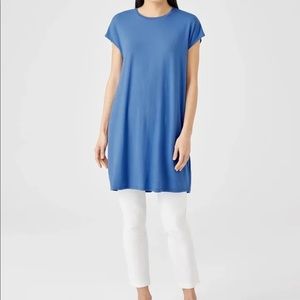 Eileen Fisher Crew Neck Boxy Lagenlook Tunic Dress • Small